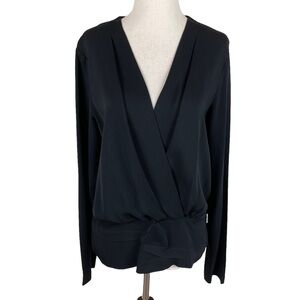 Nicole Miller Artelier Long Sleeve Faux Wrap Blouse